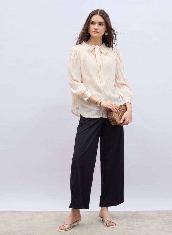 High Rise Black Twill Wide Leg Trousers 7012210214 - Image 1