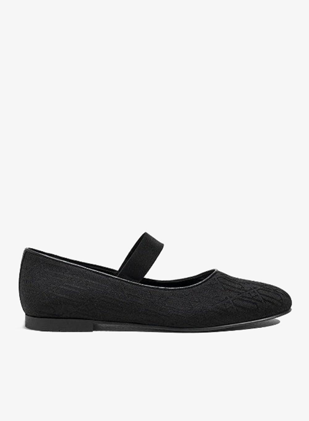 Monogram Jacquard Leather Strappy Flats - Image 1