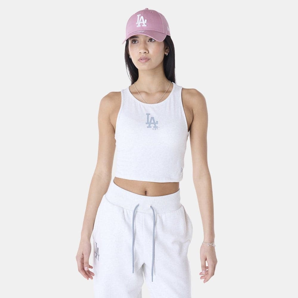 Women’s LA Dodgers Cropped Tank Top Grey - Image 1