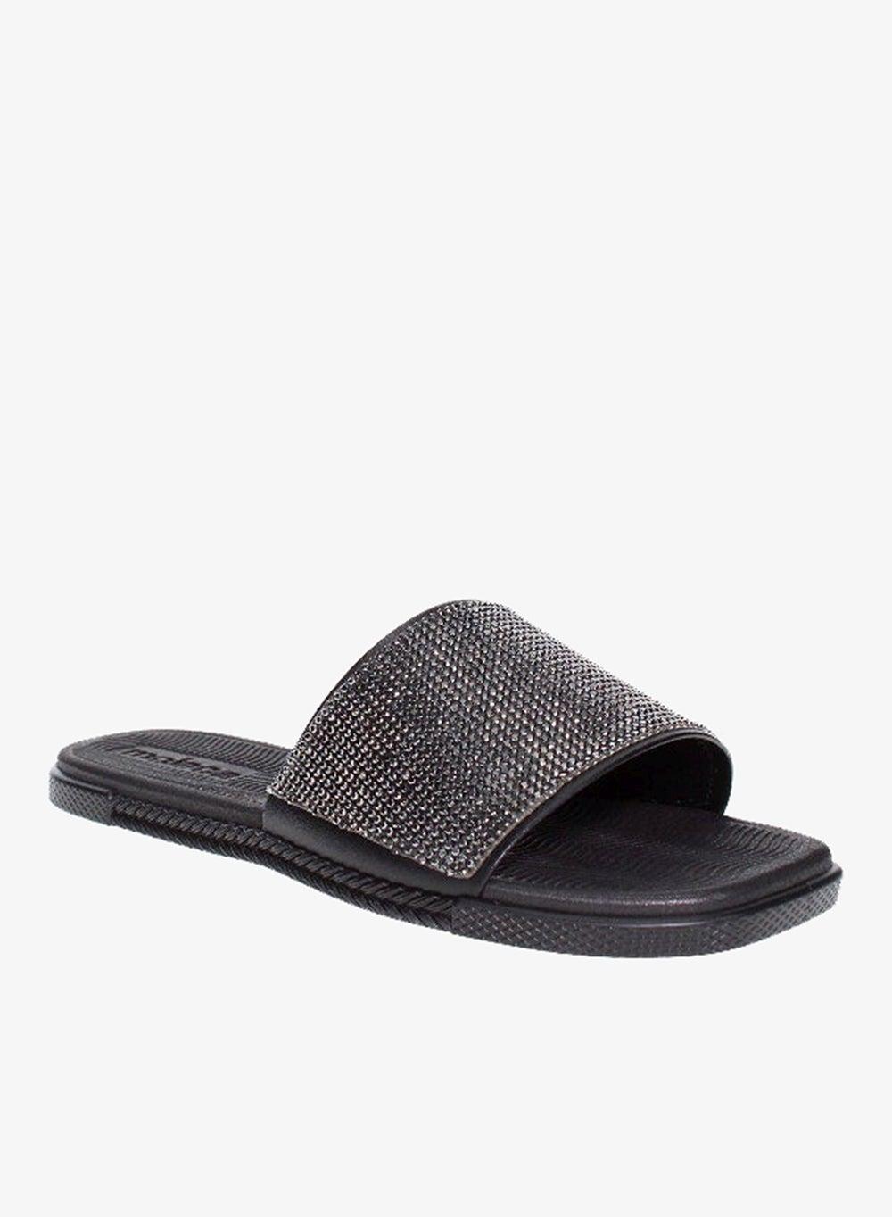 Black Flat Sandals for Women – Cushioned Slip-On Comfort - Image 1