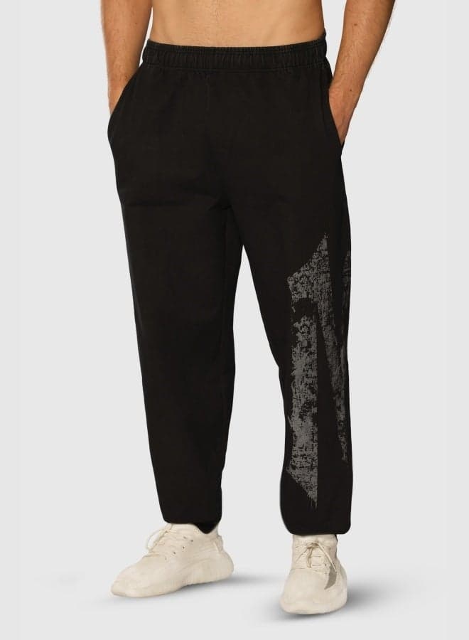 Men’s Acid Wash Denim Joggers Mttss25Jog004 Black - Image 1