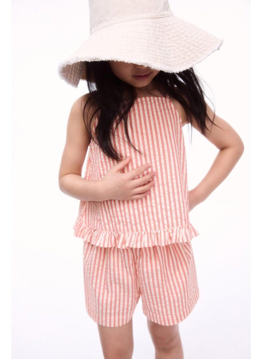 Girls Cotton Strappy Top & Shorts Set 2-Piece - Image 1