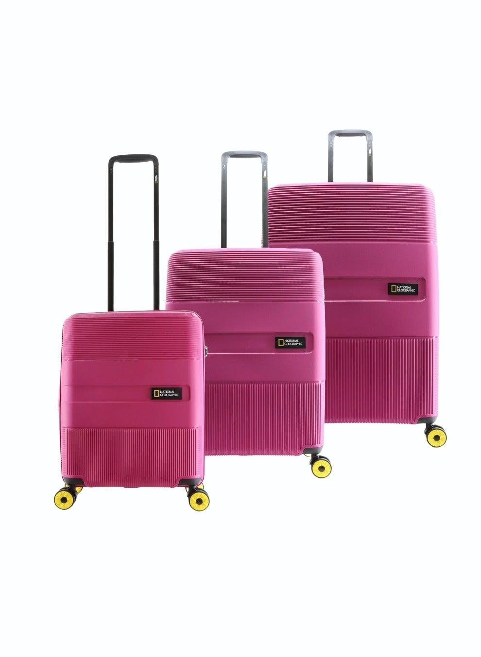 National Geographic Cavern PP Luggage Set 3pcs Fuchsia - Image 1