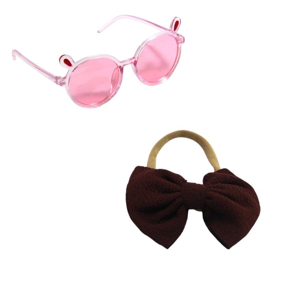 Layla Girls Glasses & Bow Barrette Ponytail Set - Image 1