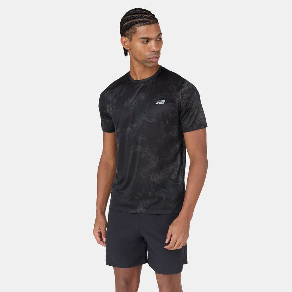 New Balance Men's Athletics Printed Training T-Shirt Grey - Image 1