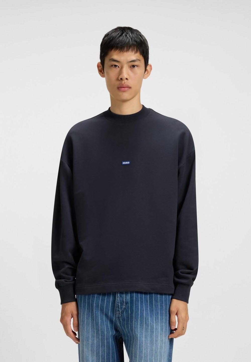 HUGO Cotton Terry Sweatshirt 50522359415 Blue Logo - Image 1