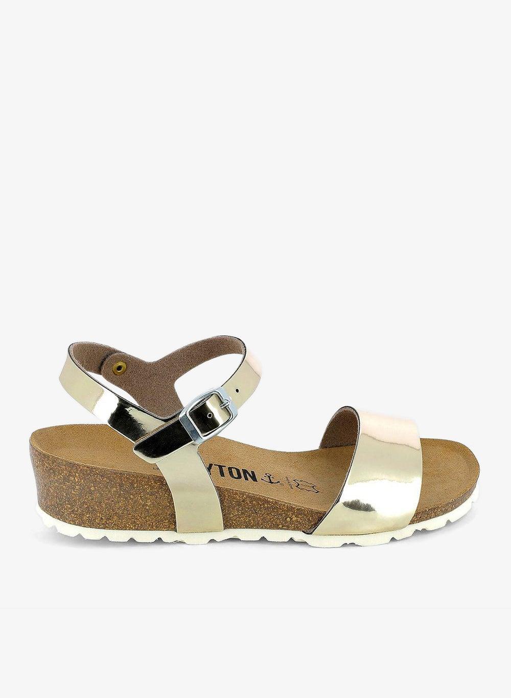 Wodonga Gold Multi Strap Wedge Sandals - Image 1