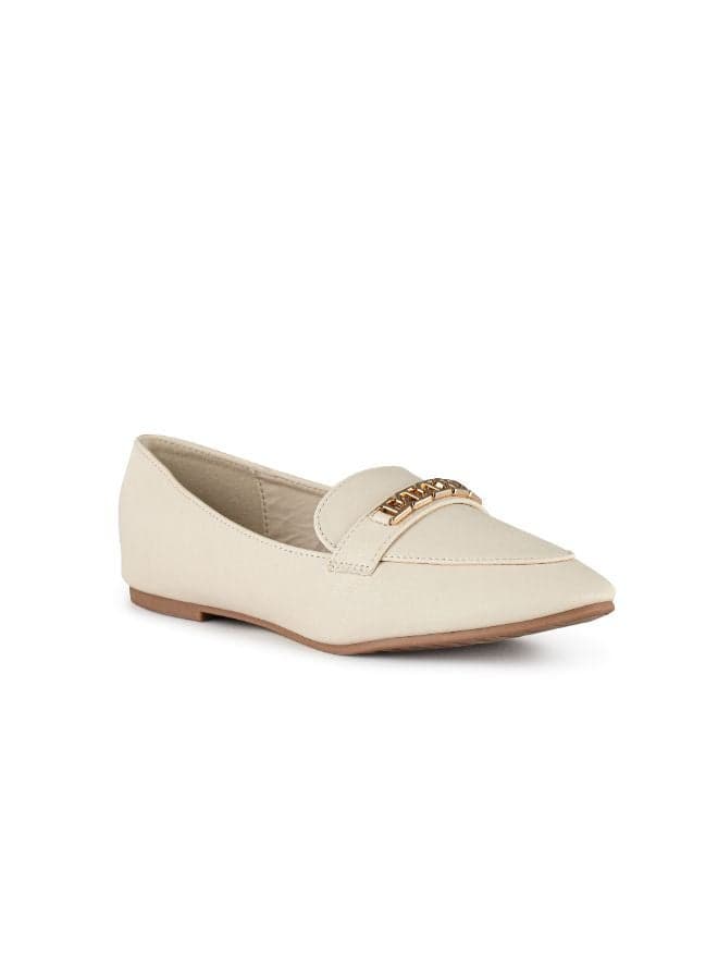 Beige Pointed Toe Low Heel Pumps Vi20440411 - Image 1