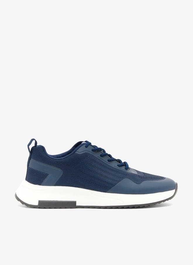 R014 Navy Knitted Comfort Low-Top Sneakers - Image 1