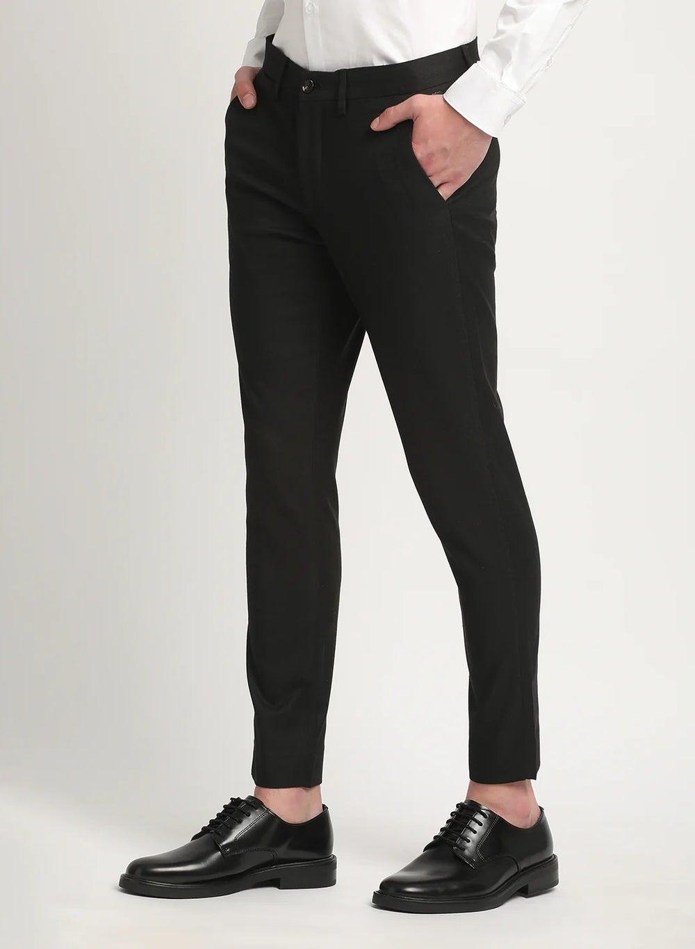 Men’s Slim Fit Dark Grey Formal Trousers - Image 1