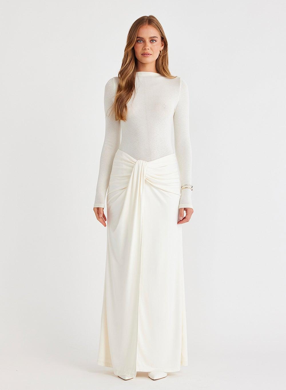 Cantarious Off-White Maxi Skirt Sfsk717J3 - Image 1