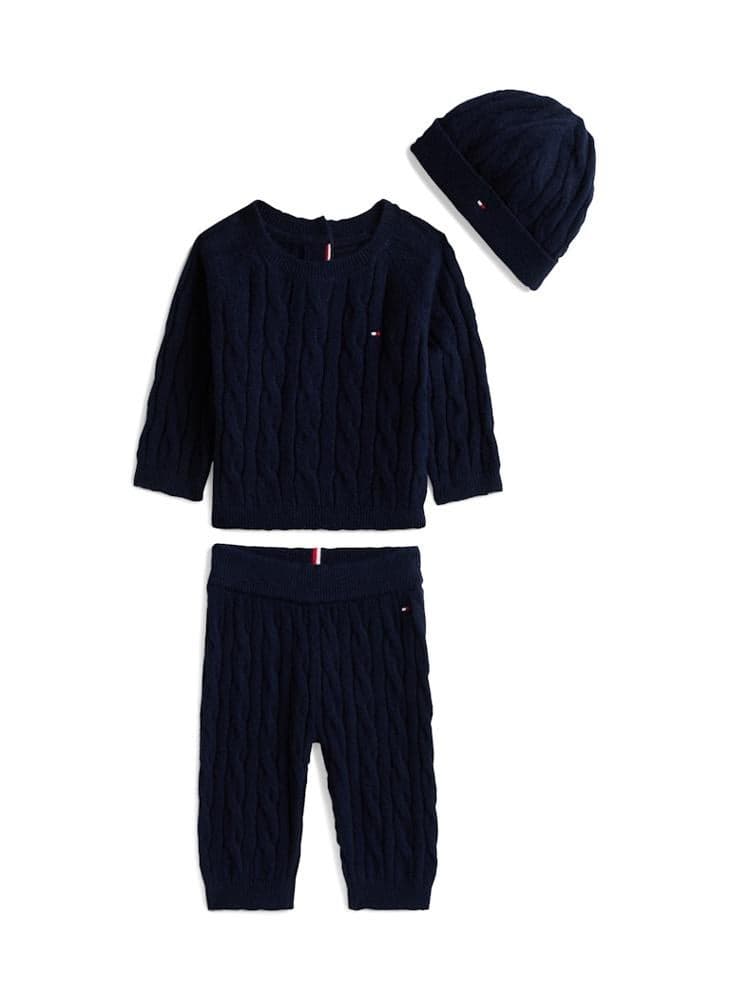 Boys Cable Knit Sweater Set Kn0Kn02080C1G - Image 1
