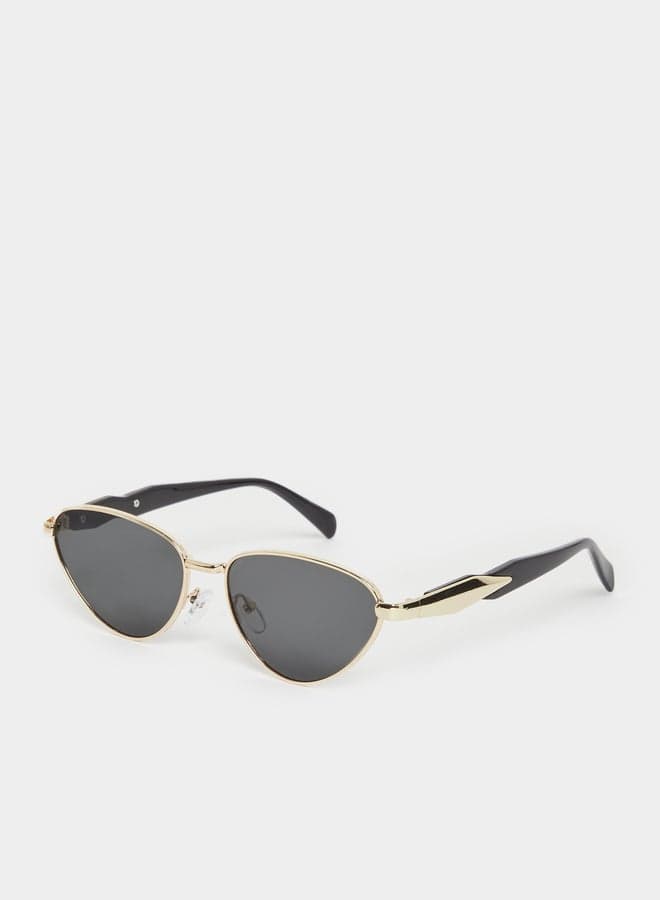 Styli Charcoal Two-Tone Cat Eye Sunglasses - Image 1