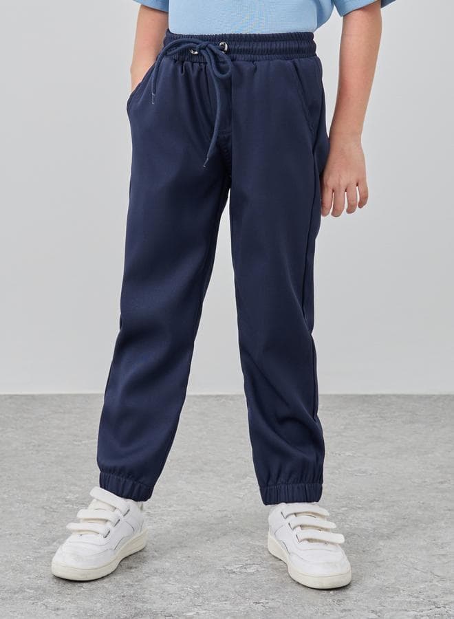 Styli Navy Mid Rise Straight Fit Joggers - Image 1