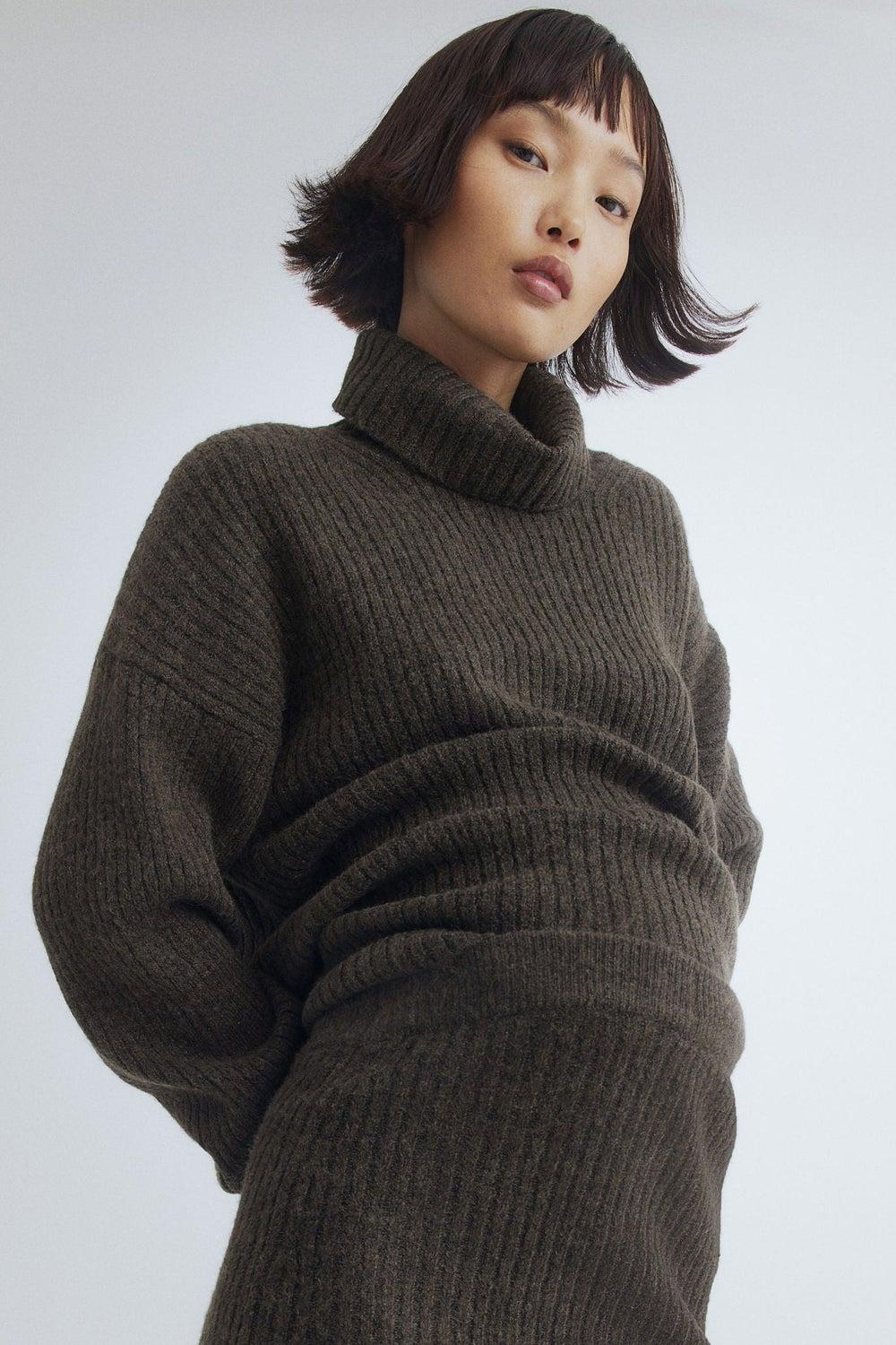 MAMA Rib-Knit Maternity Bodycon Skirt - Image 1