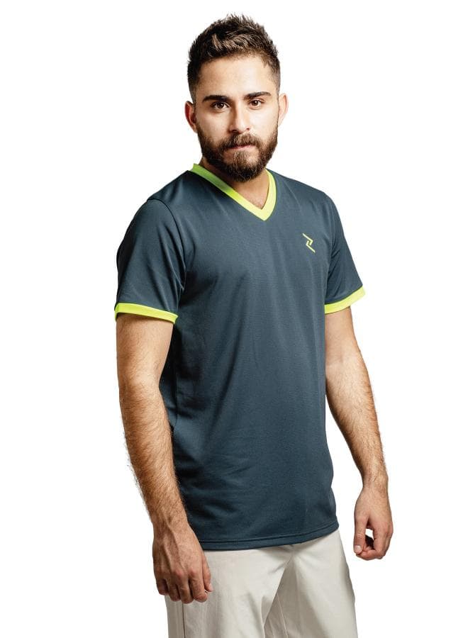 Men’s V-Neck Performance T-Shirt Mako Gray - Image 1