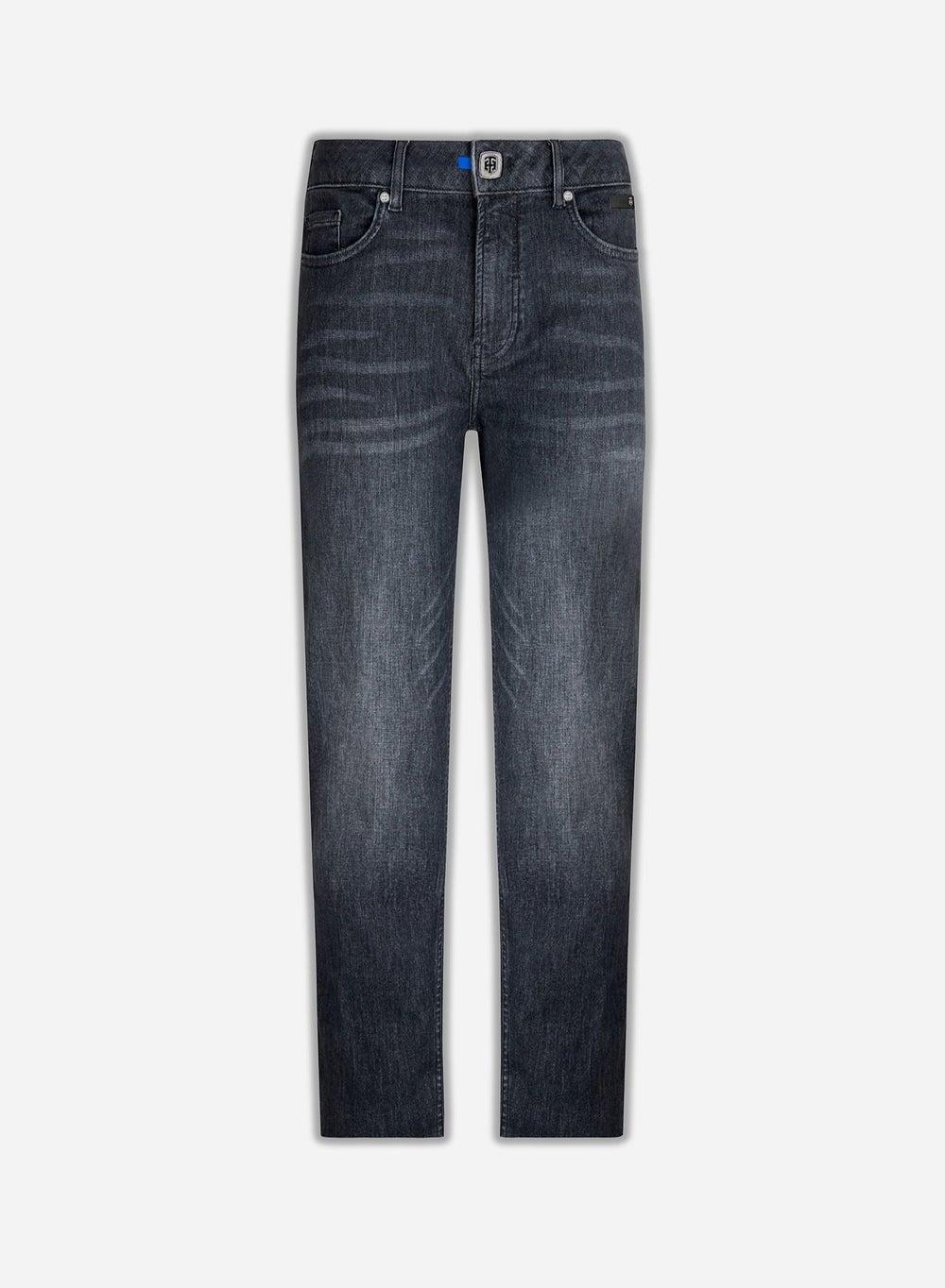 Anthracite Grey Straight-Fit Luxury Denim Jeans - Image 1