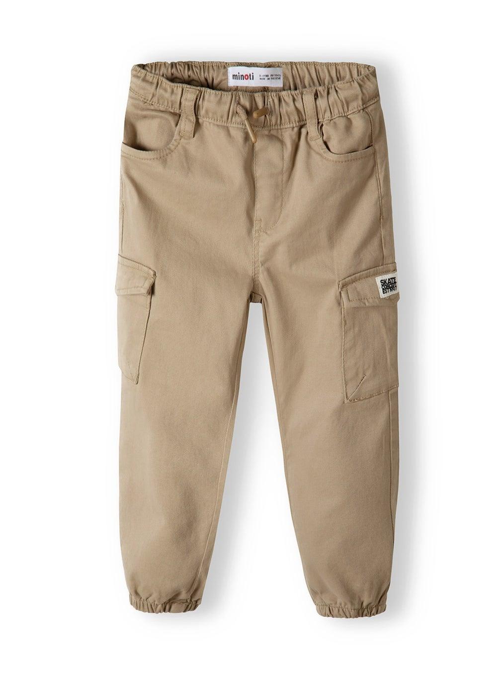 Boys Blue Cotton Combat Pants Elastic Waist - Image 1