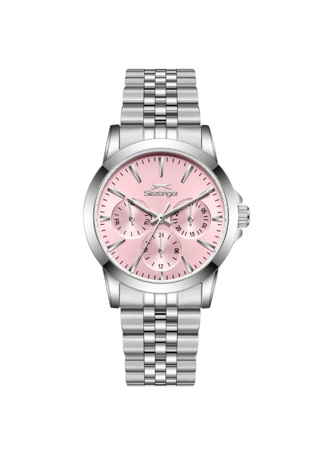 SL.9.2553.2.04 Silver Multifunction Watch 34mm Pink Dial - Image 1