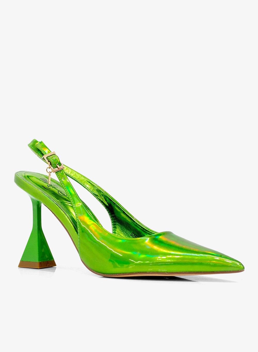 Sonia 7cm Green Spool Heel Slingback Pump - Image 1