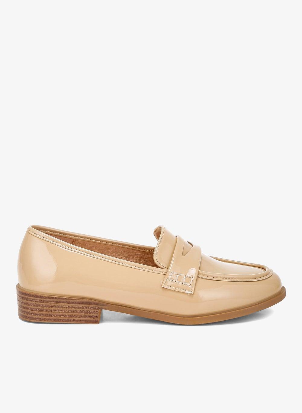 London Rag Sh4991 Beige Patent Penny Loafers - Image 1
