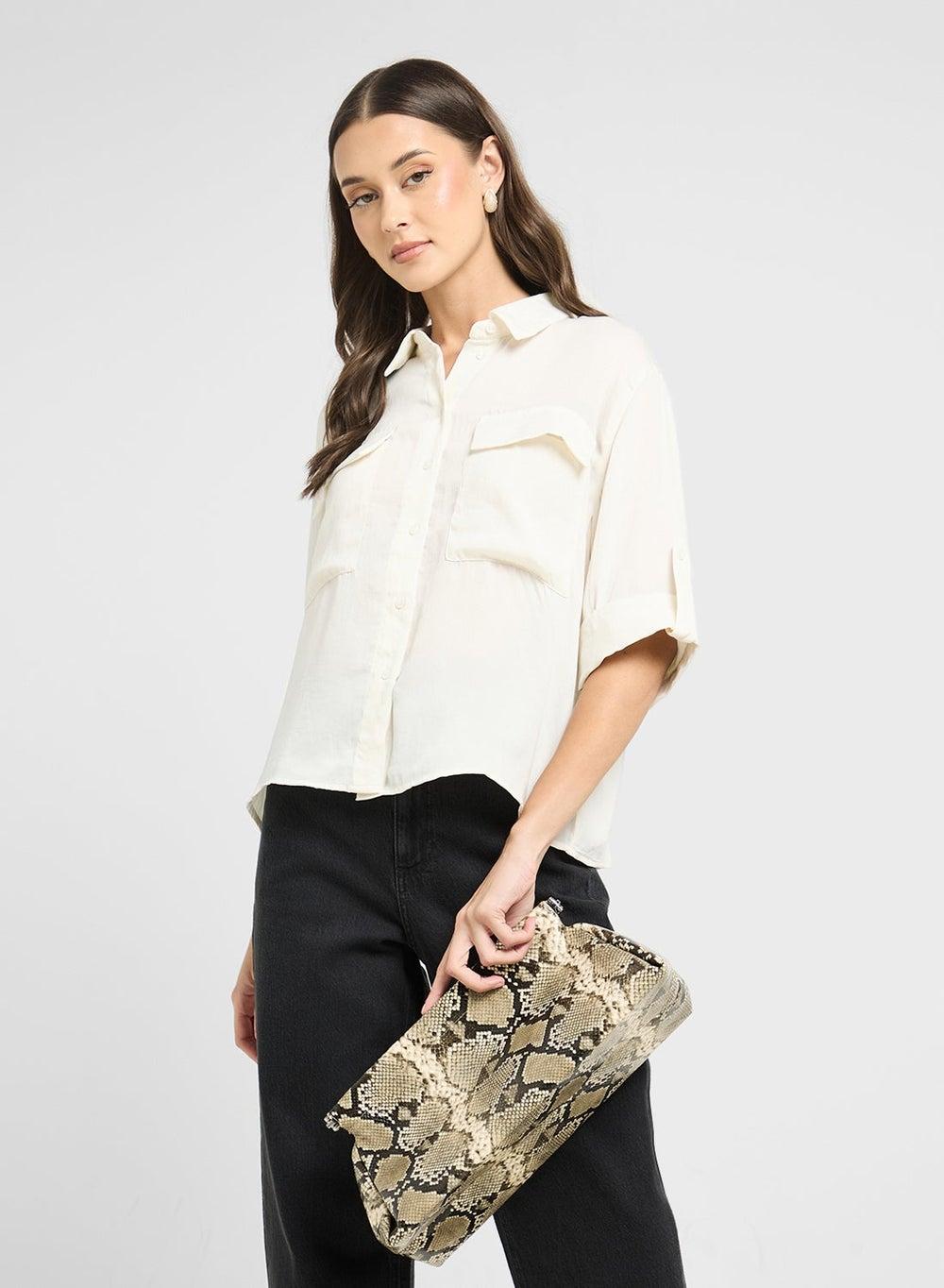 Pocket Detail Boxy Button-Down Shirt 10292861 - Image 1