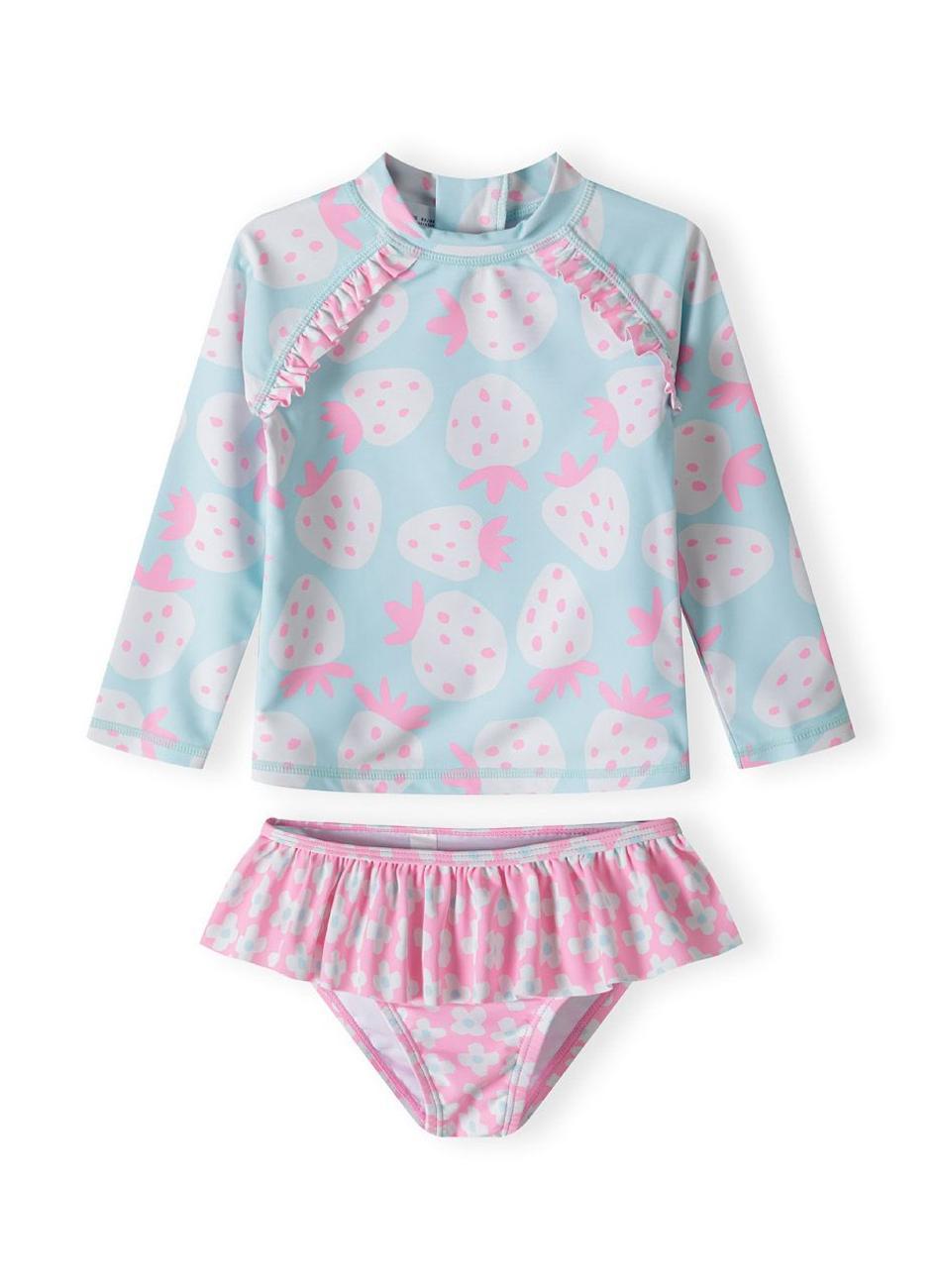 Girls UV Rash Guard Set Light Blue 2-Piece - Image 1