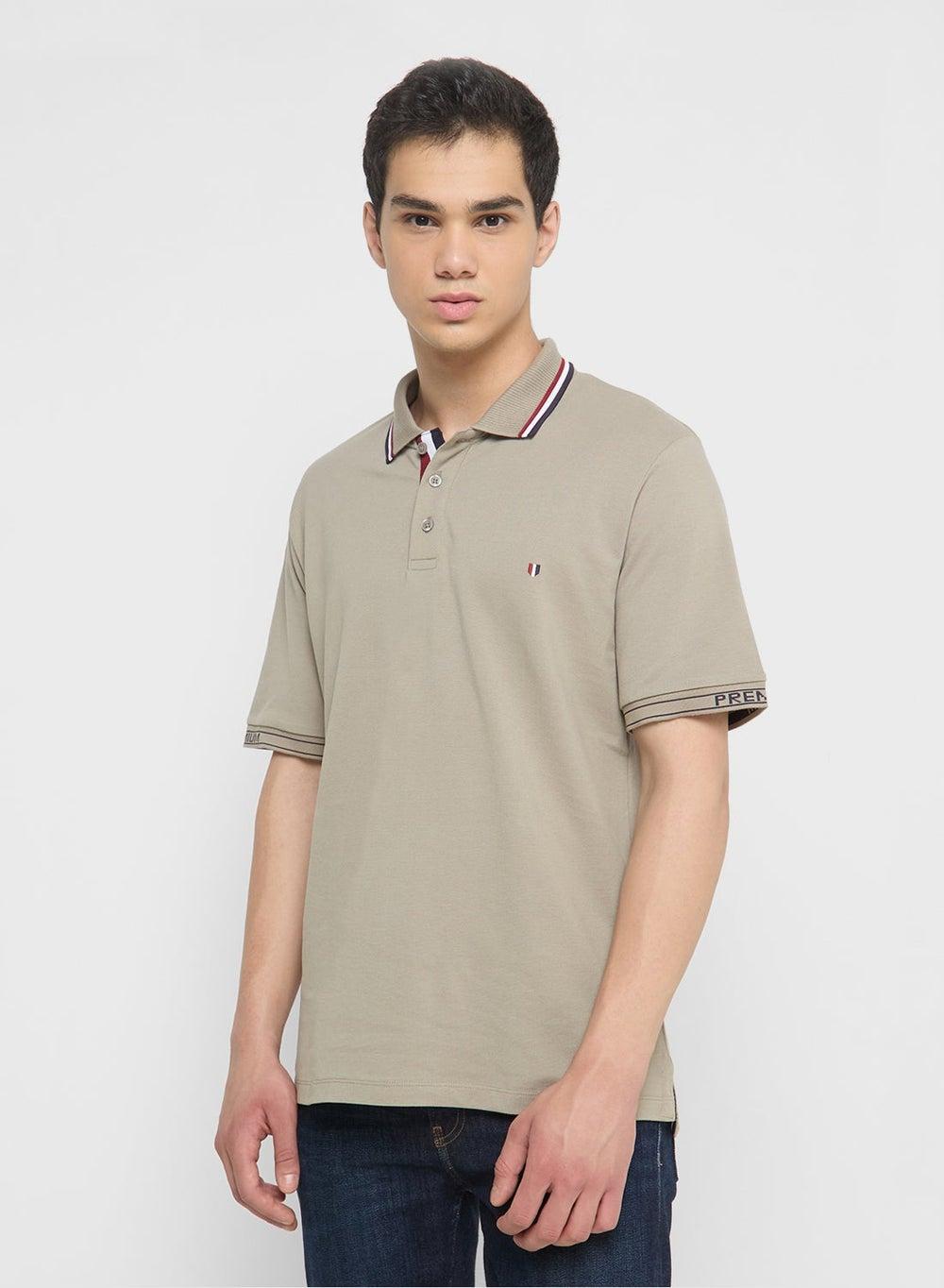 Solid Cotton Polo Shirt 12275036 Classic Fit - Image 1