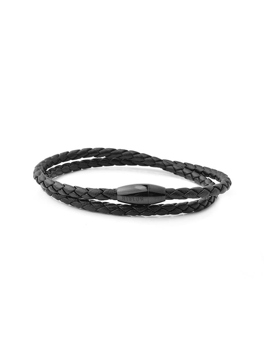 Rocco Black Double Wrap Leather Bracelet RLBR ROSBK - Image 1