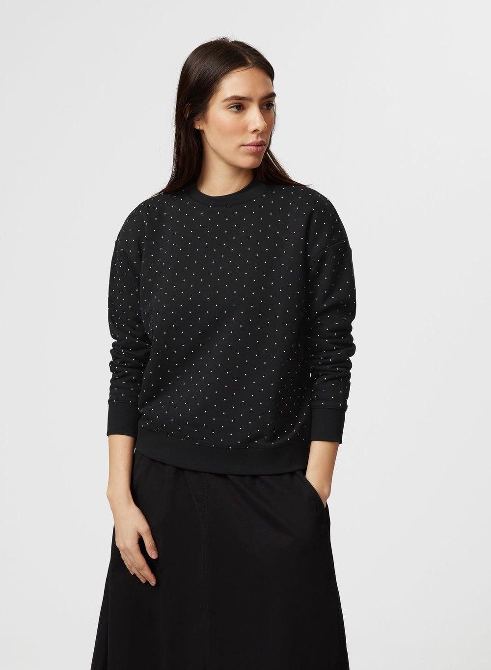 MAPF1 Women’s Polka Dot Crew Neck Sweatshirt Black - Image 1