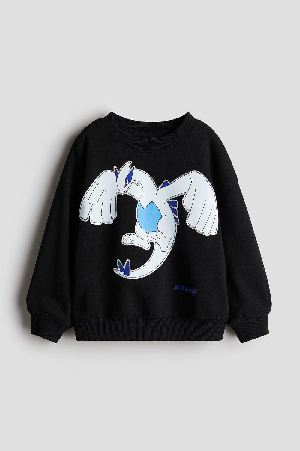 Motif Detail Boys Sweatshirt in Black Dark - Image 1