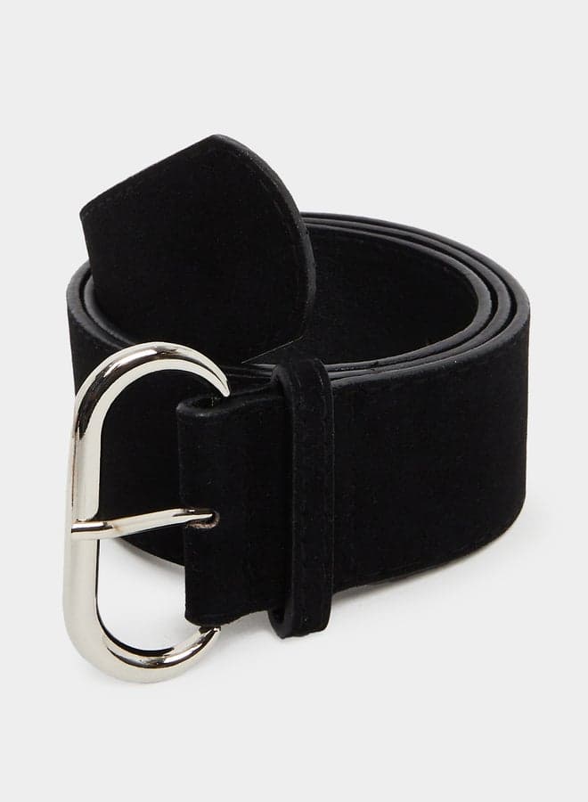 Styli Women Plain Wide Black Belt - Image 1