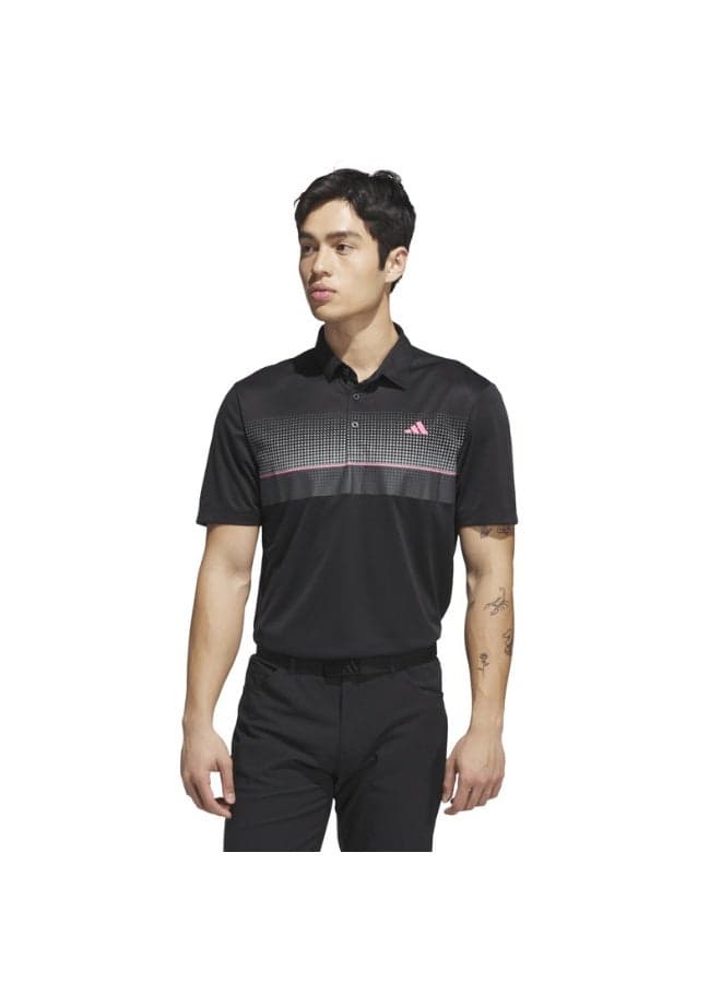 Adidas Performance Allover Print Golf Polo Shirt Black - Image 1