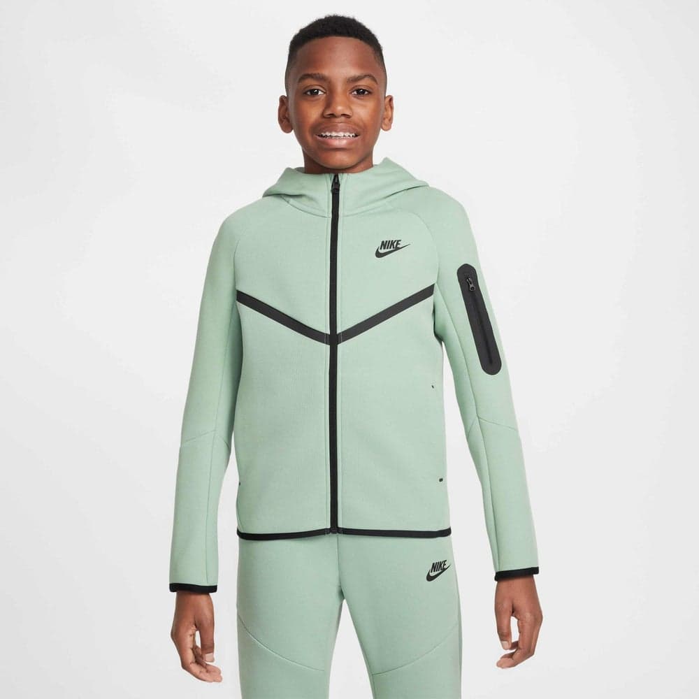 Nike Kids Tech Fleece Full-Zip Hoodie Green - Image 1