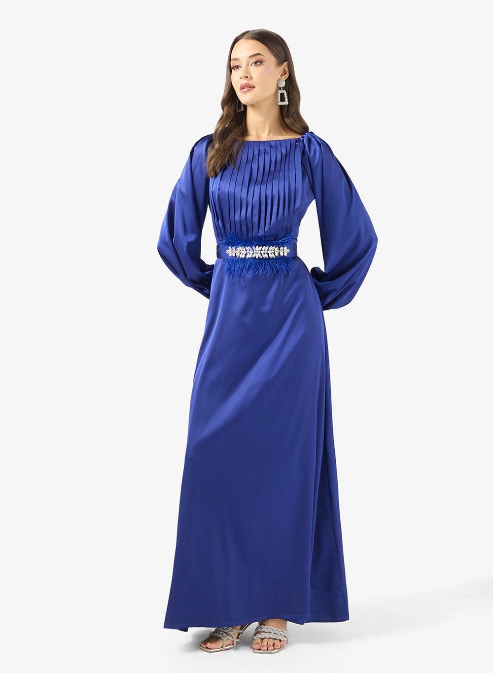 Royal Blue Bishop Sleeve Maxi Dress UAE - Image 1
