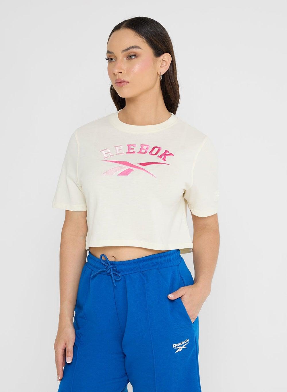 Iris 2 Cropped Crew Neck Cotton Blend T-Shirt - Image 1