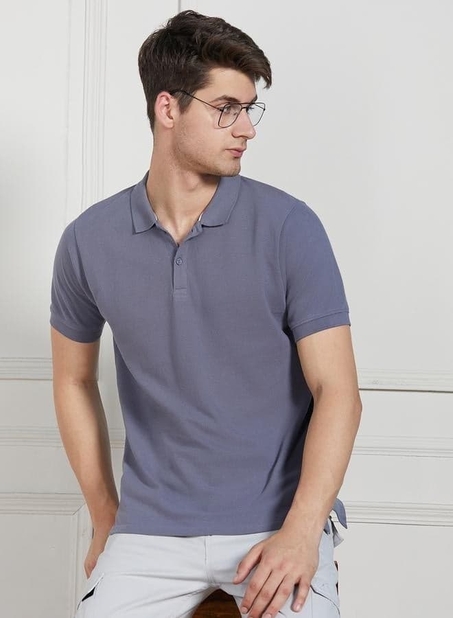 Sage Green Cotton-Jersey Polo T-Shirt Regular Fit - Image 1