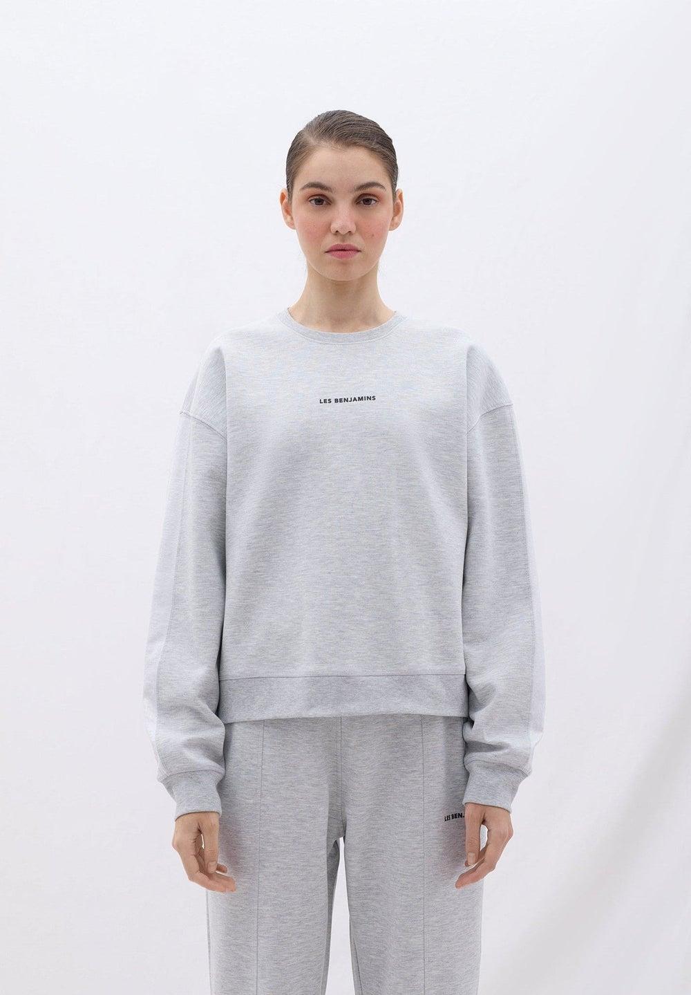 Les Benjamins 405 Crew Neck Sweatshirt Gray Melange - Image 1