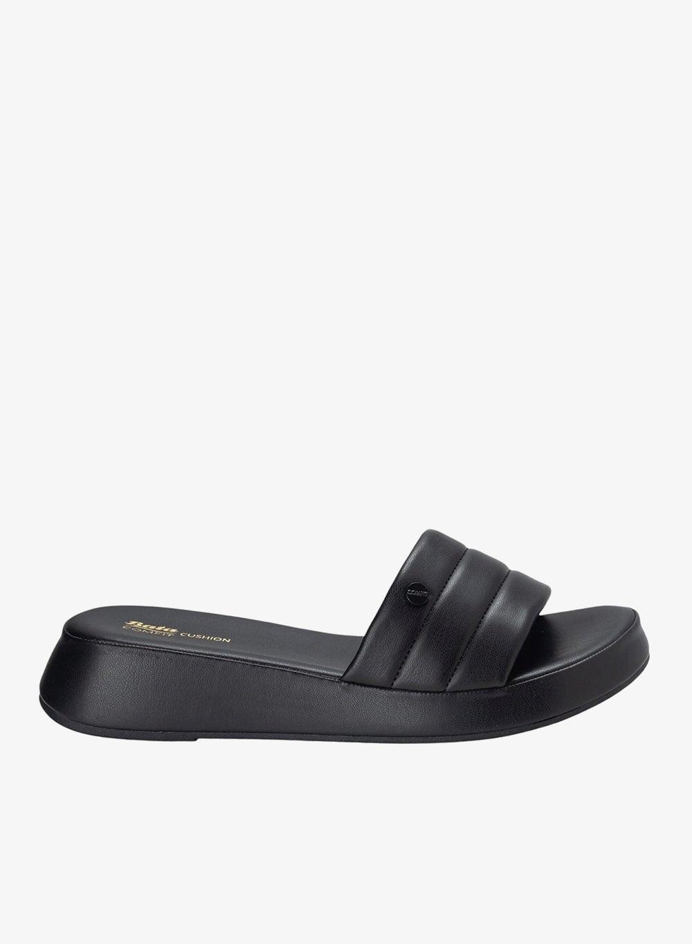 S-Mori Comfit Black Slip-On Sandals - Image 1