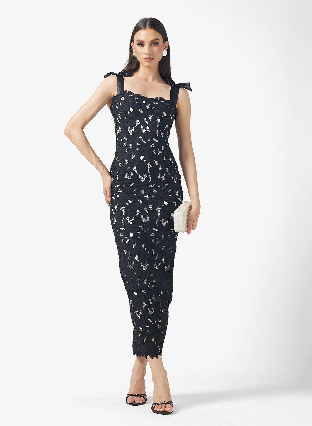 Shift Lace Midi Dress Clt255038 Black Bodycon - Image 1