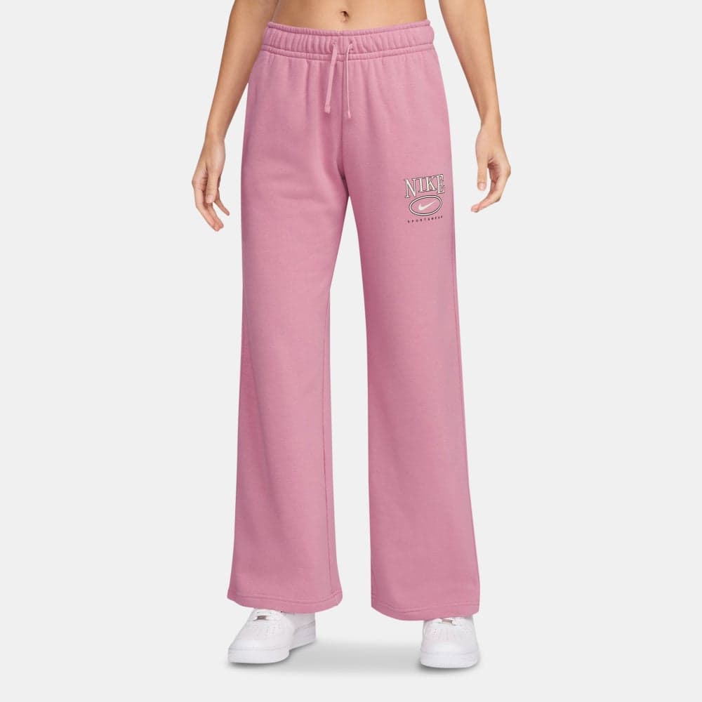Nike Club Fleece Wide-Leg Pants Pink - Image 1