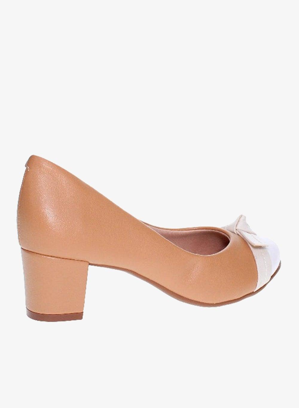 Beira Rio Beige Mid Heel Pumps Brazil Made - Image 1