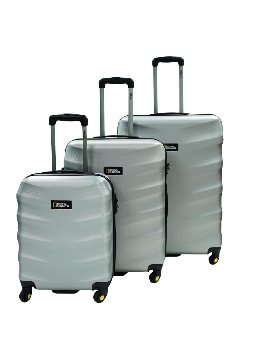 National Geographic Arete ABS Silver 3-Piece Luggage Set - Image 1