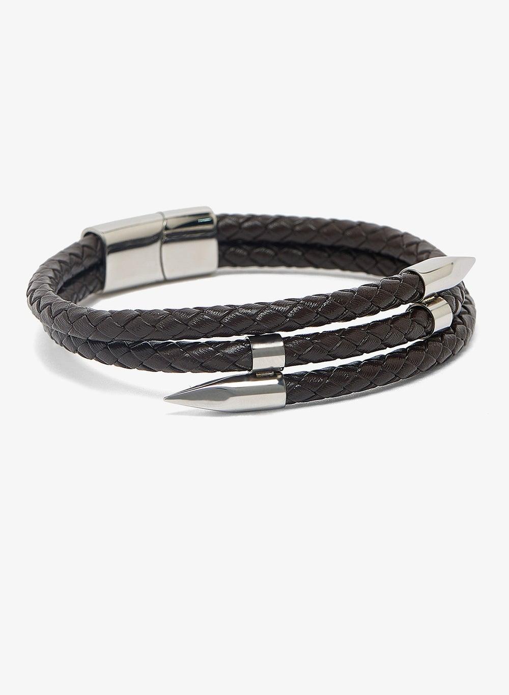 Braided Brown Silver Bracelet Tmj2504039 - Image 1