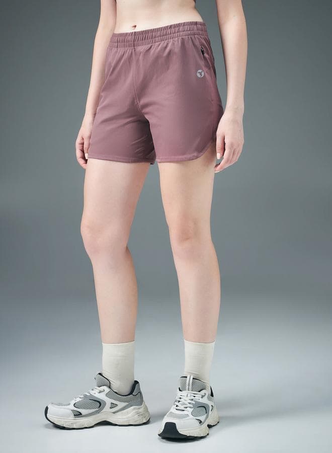 Technosport Mid-Rise Stretch Shorts Brown - Image 1