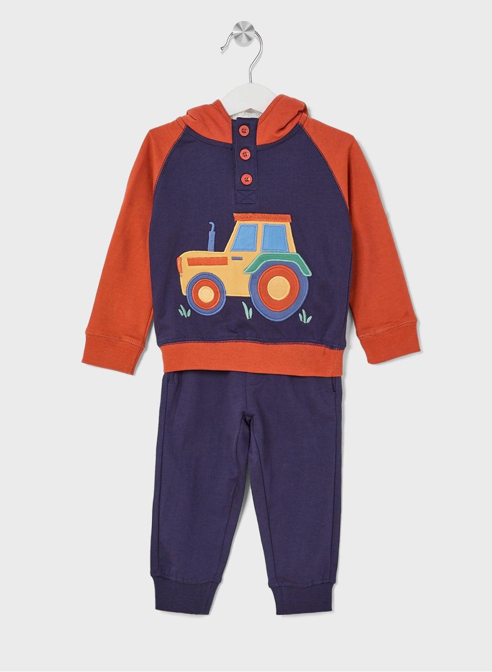 Boys Cotton Embroidered Hoodie Jogger Set - Image 1