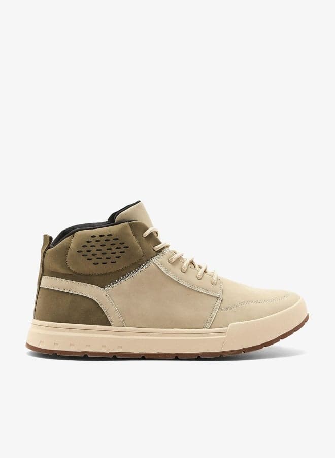 BA33 Beige Casual Lifestyle High-Top Boots - Image 1