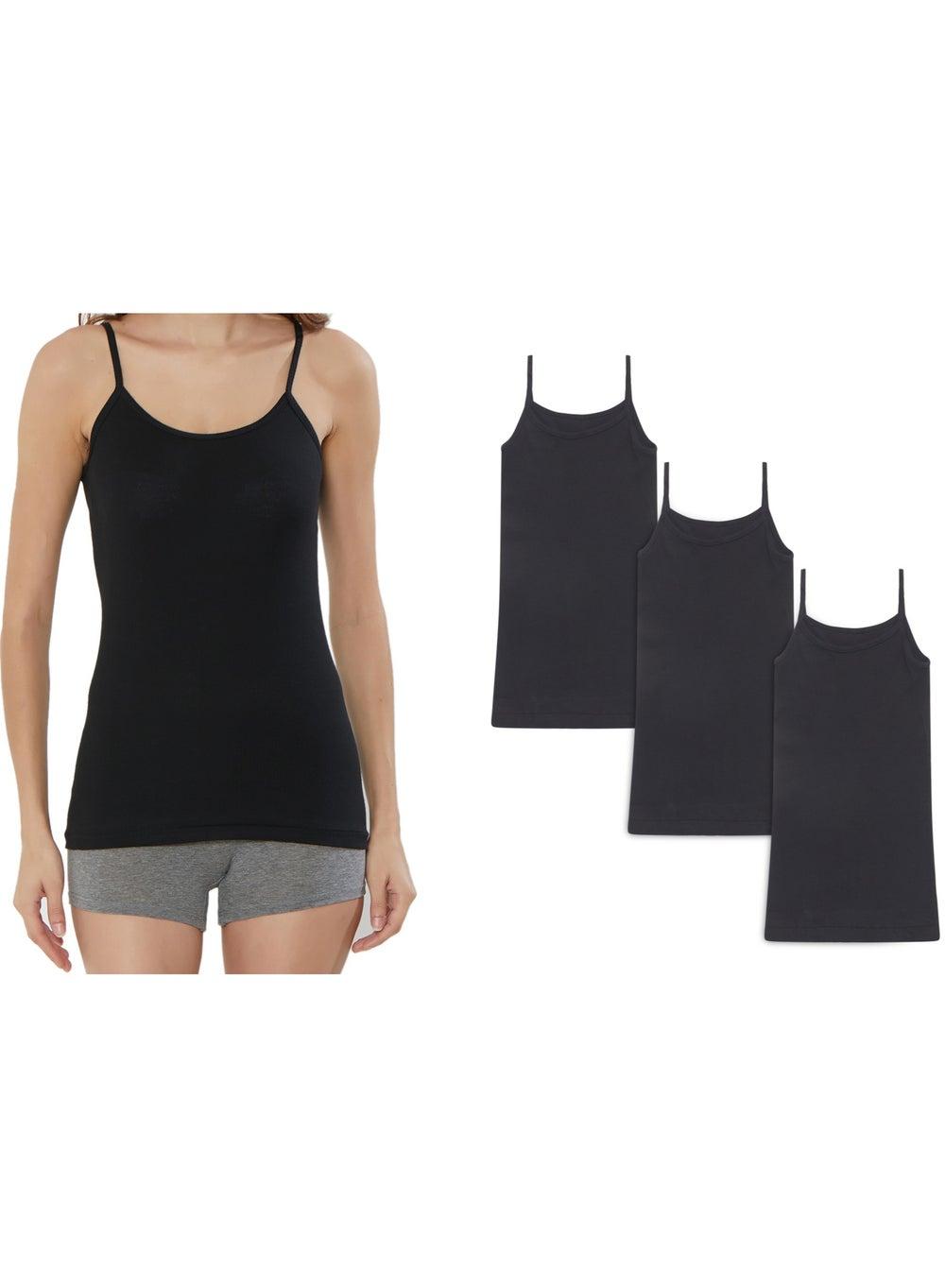 BYC Girls Black Cotton Camisole 3-Pack Essentials - Image 1
