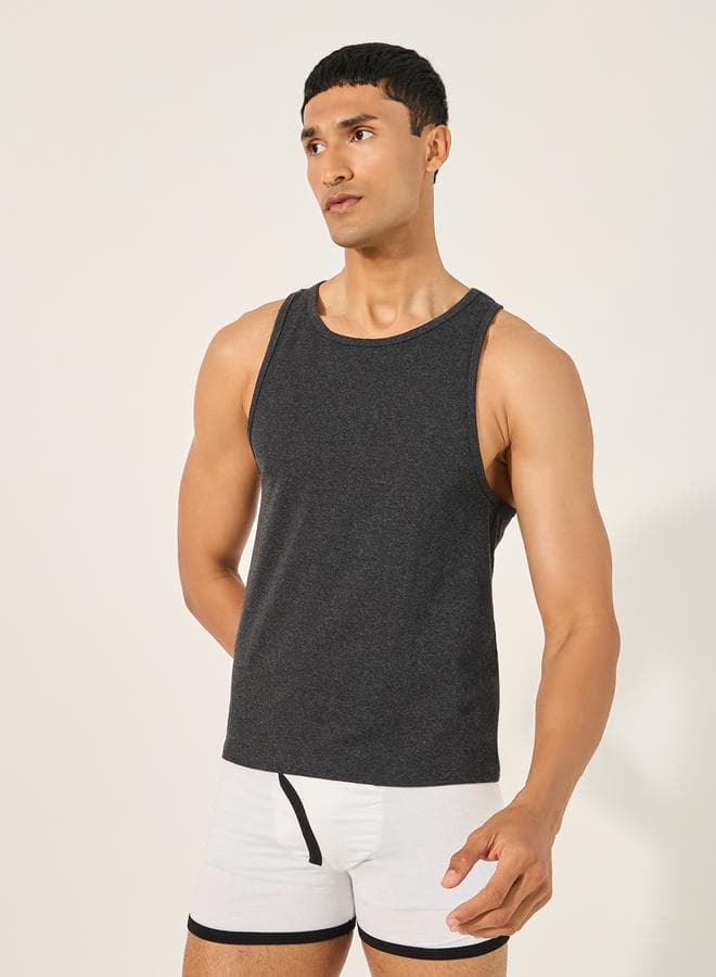 Styli 7008122107 Charcoal Cotton Stretch Vest - Image 1