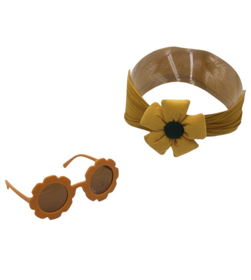Amirah Yellow Glasses & Flower Headband Set - Image 1